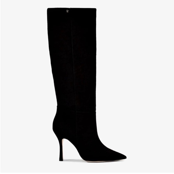 Larroude Shoes - NEW Larroude x Revolve Kate Black Suede Pull On heel boot women size 8